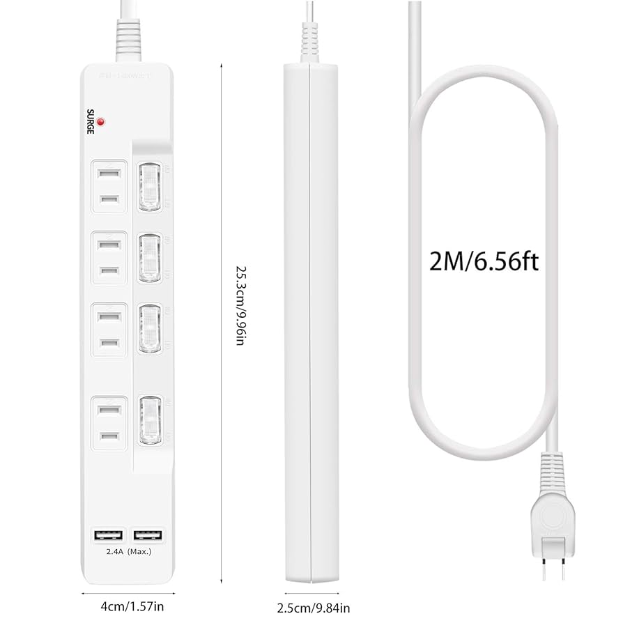 Watson_mさん専用　2口 雷ガード付 2口2m スイッチタップ USB PD対応 ホワイト HS